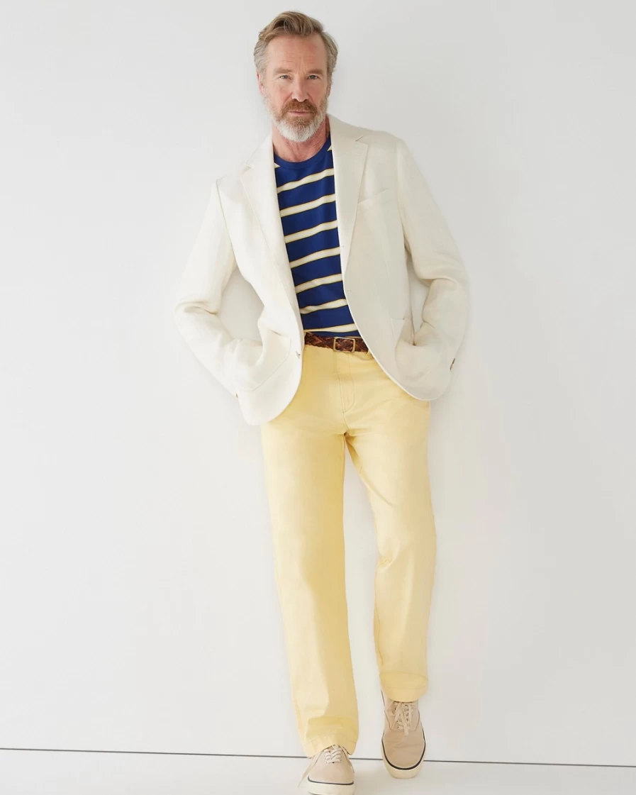 J.Crew Men's Crosby Classic-Fit Linen Twill Herringbone Blazer in Ivory