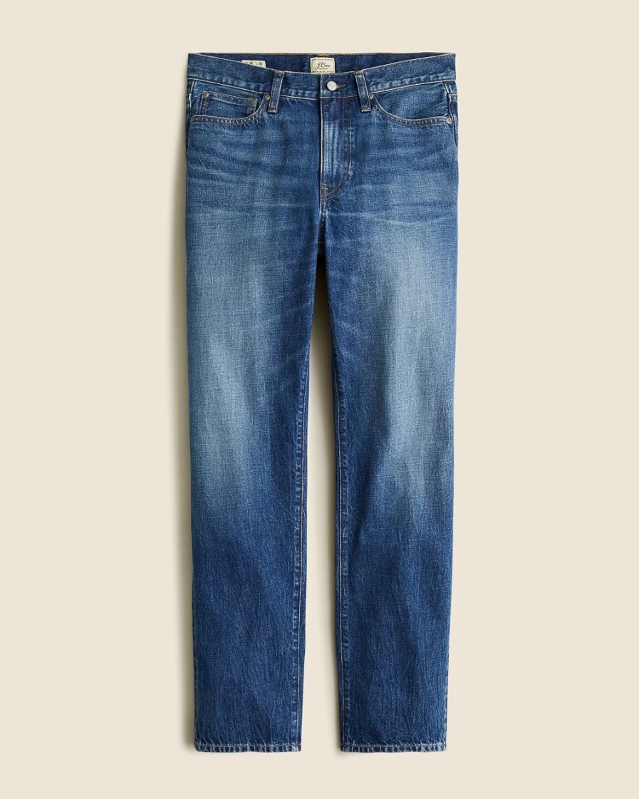 J.Crew Men's Classic Straight-Fit Jeans in Two Year Wash Medium Denim