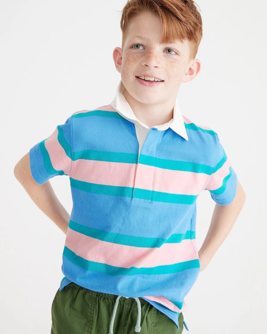 J.Crew Boys' Flamingo Rugby Short-Sleeve Shirt for Kids