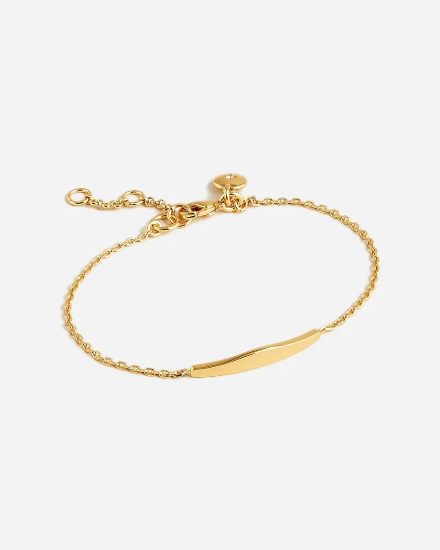 J.Crew Women's Burnished Gold Adjustable Bar Bracelet - Delicate & Stylish
