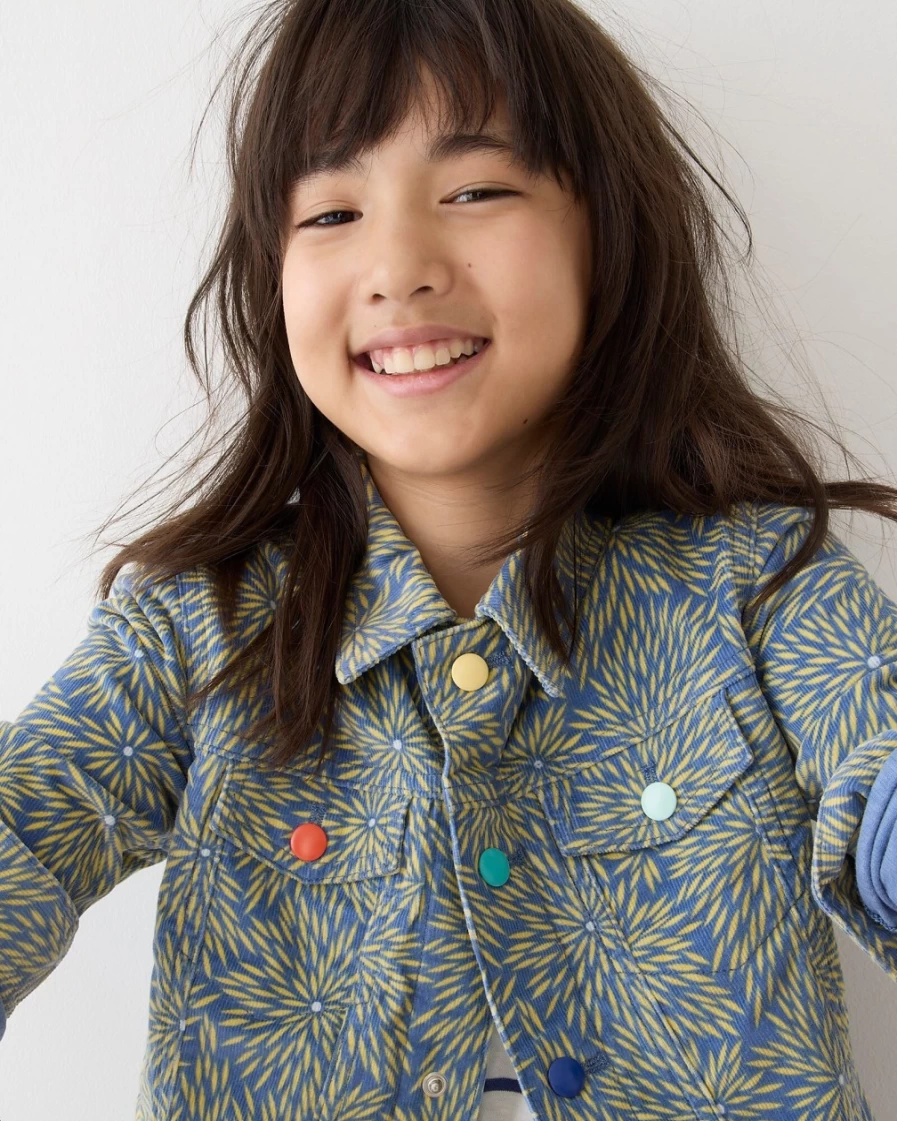 J.Crew Kids' Corduroy Jacket for Girls in Amalfi Blue - Limited Edition Julia Chiang Collaboration
