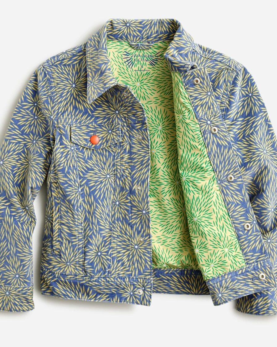 J.Crew Kids' Corduroy Jacket for Girls in Amalfi Blue - Limited Edition Julia Chiang Collaboration