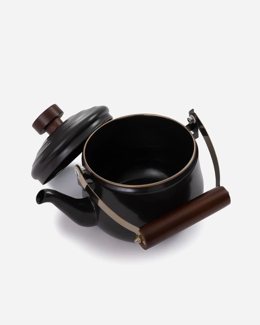 J.Crew Black Barebones Enamel Teapot - Classic & Durable Design