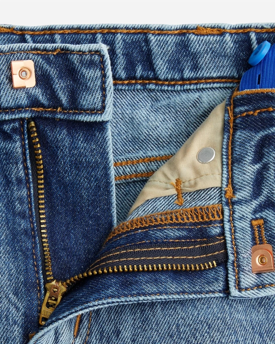 J.Crew Girls' Medium Indigo Rigid Mom-Fit Jeans for Kids