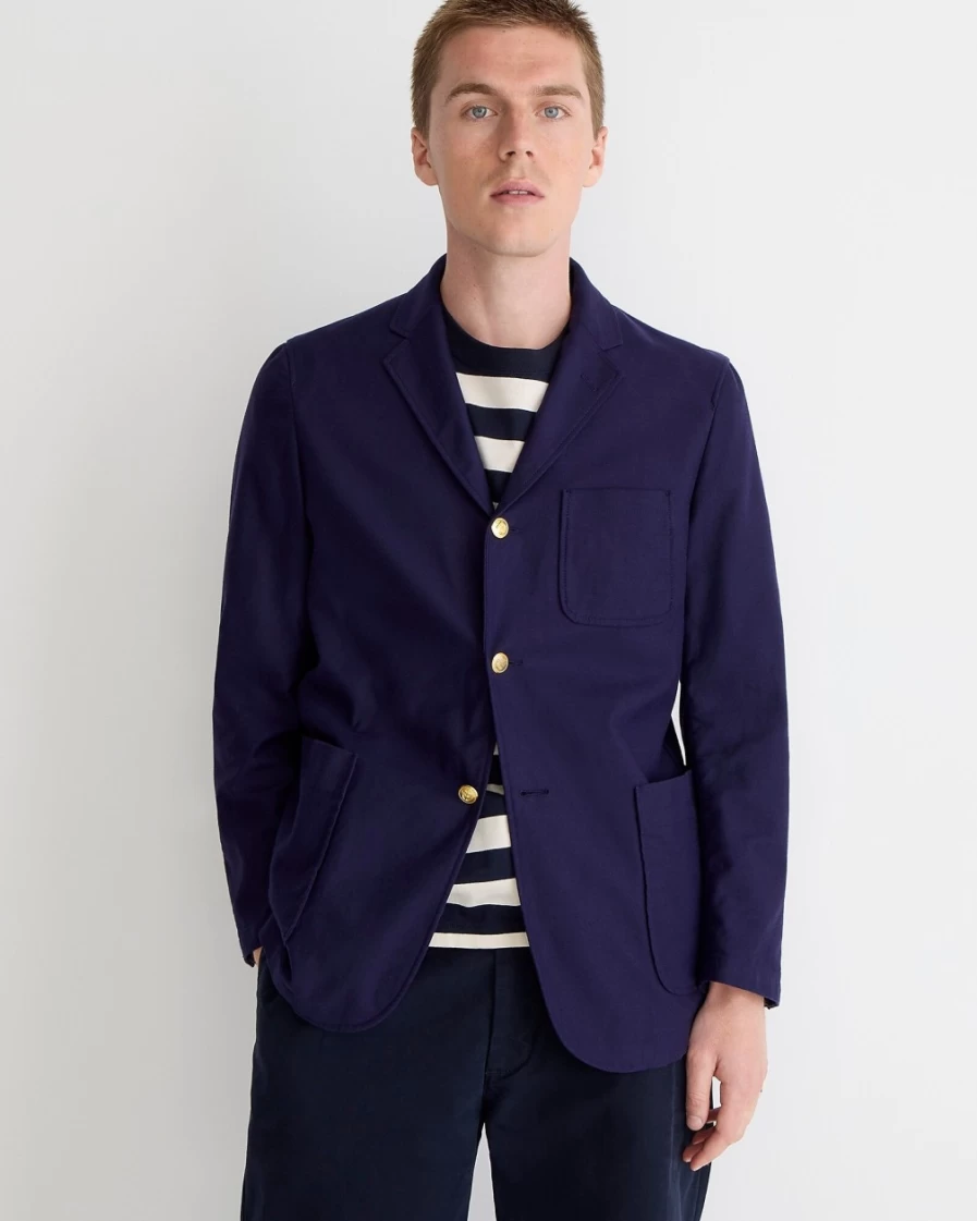 J.Crew Men's Navy Beams Plus Patch-Pocket Blazer