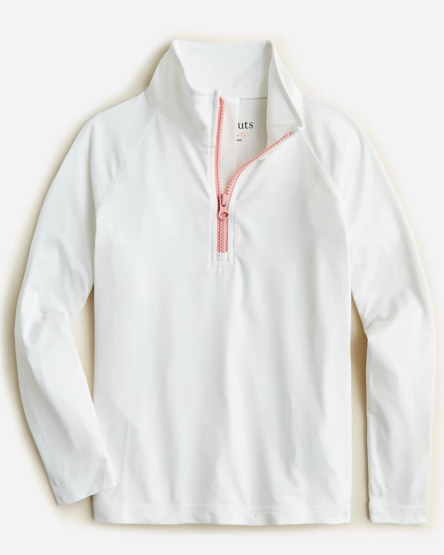 J.Crew Girls' White Active Half-Zip Pullover for Kids