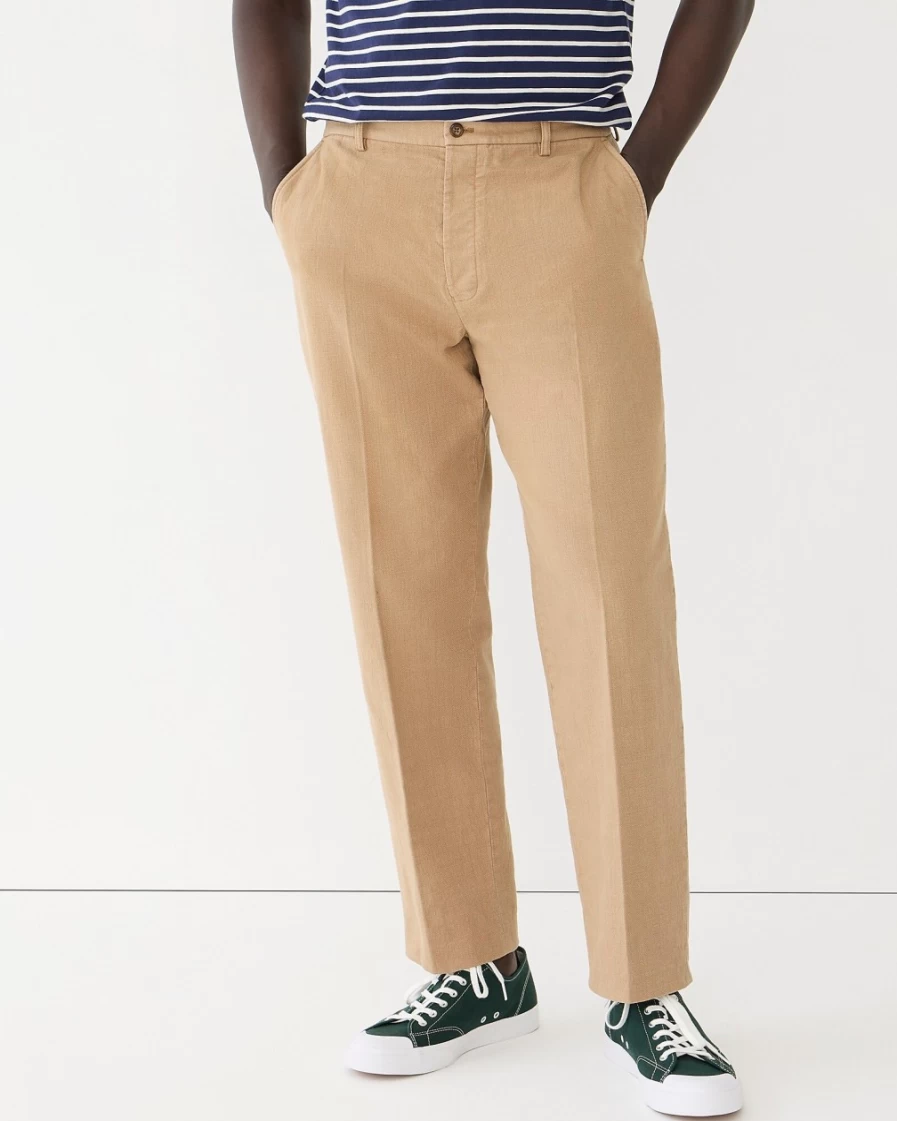 J.Crew Men's English Khaki Kenmare Suit Pant in Italian Basketweave Cotton