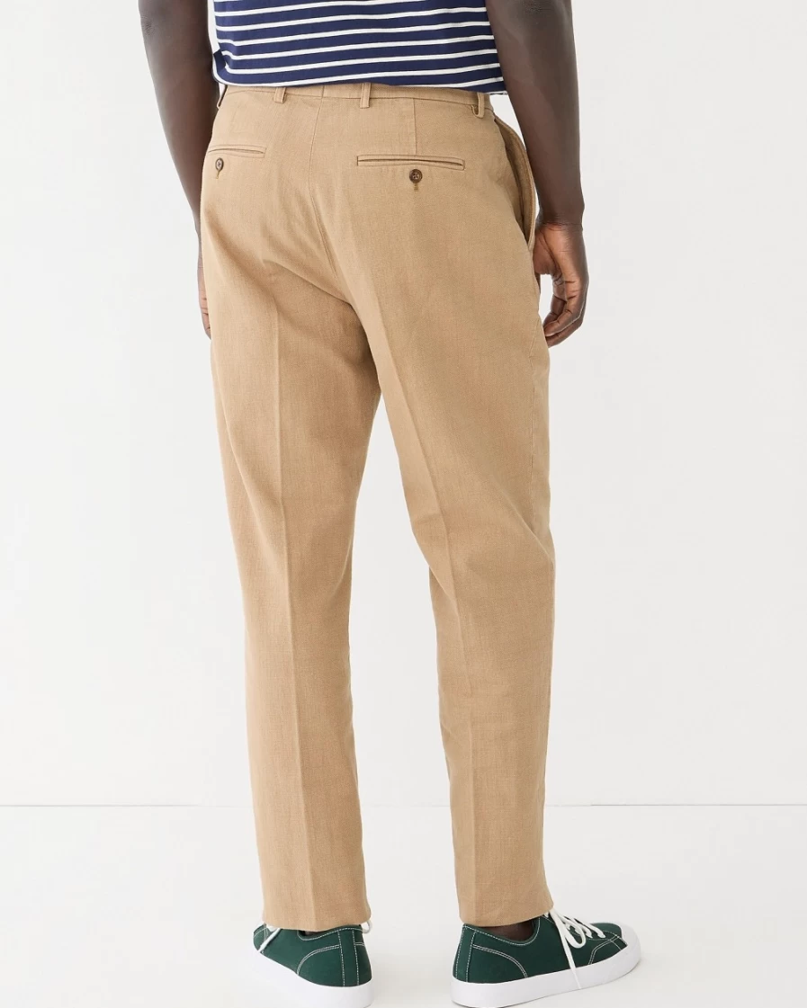 J.Crew Men's English Khaki Kenmare Suit Pant in Italian Basketweave Cotton
