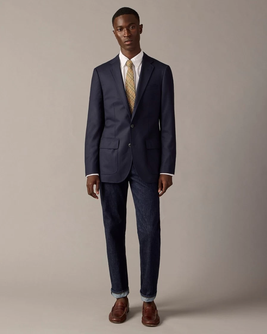 J.Crew Men's Navy Italian Wool Flannel Ludlow Legacy Blazer