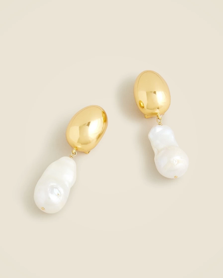 J.Crew Pearl Freshwater and Gold Earrings for Women