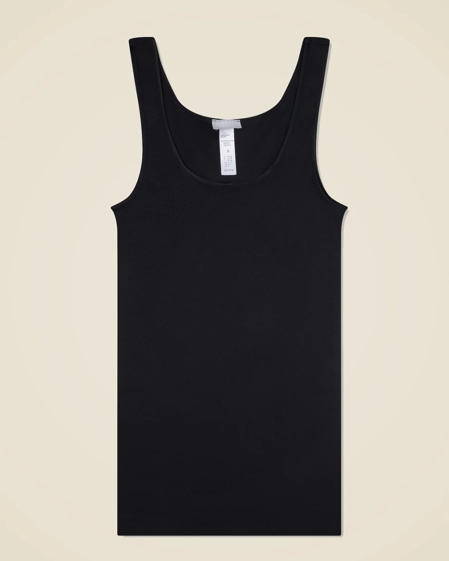 J.Crew Women's Black Cotton Seamless Round-Neck Tank Top | Hanro® Style