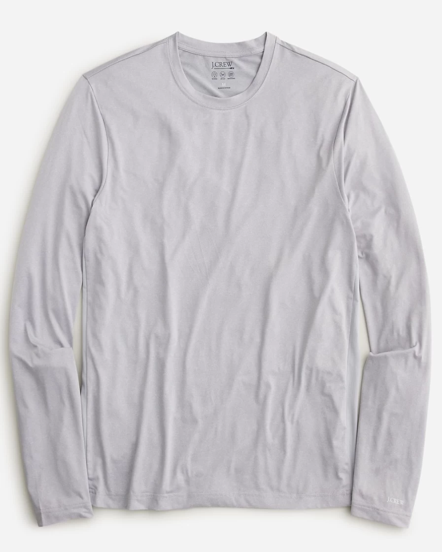 J.Crew Men's Coastal Grey Marl Long-Sleeve Sun Protection Shirt