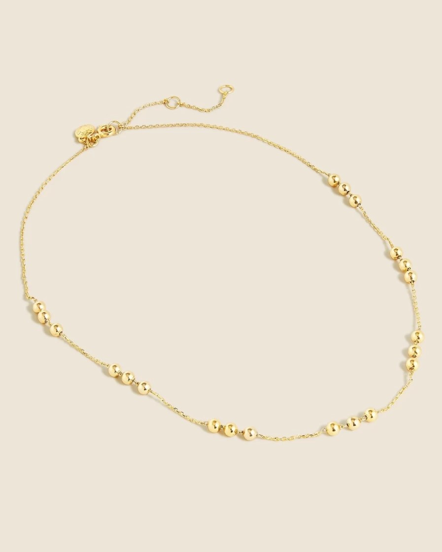 J.Crew Women's Burnished Gold Ball Chain Necklace | Elegant Gold-Tone Jewelry