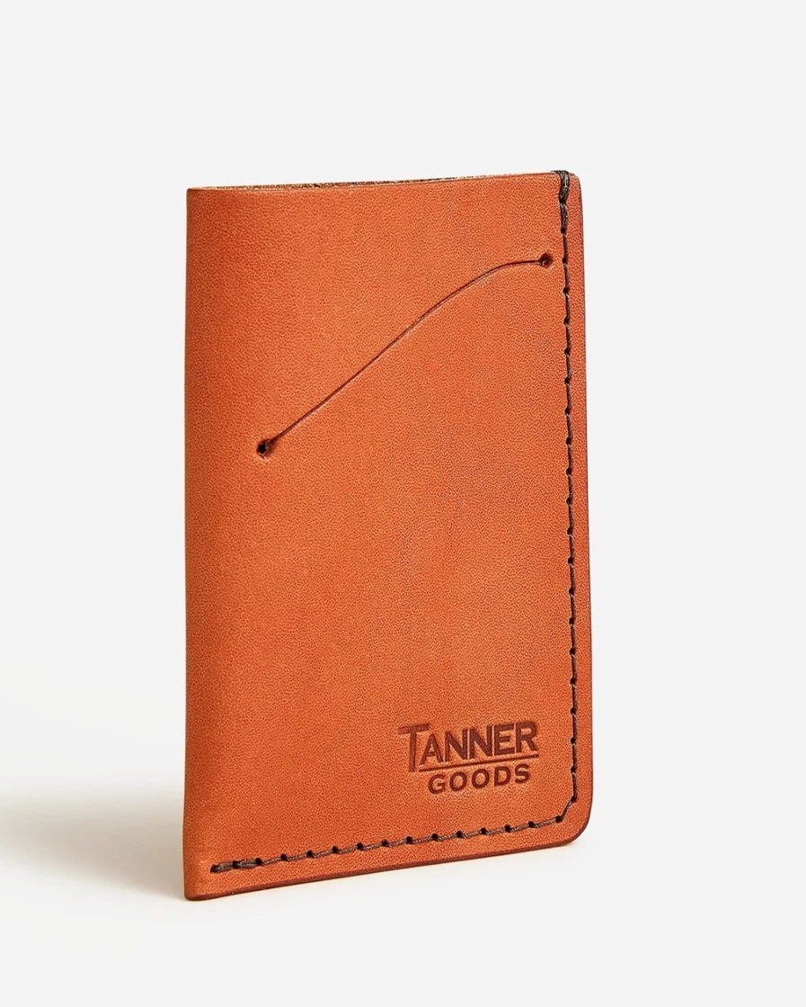J.Crew Men's Chestnut Leather Minimalist Card Holder - Tanner Goods™ Style