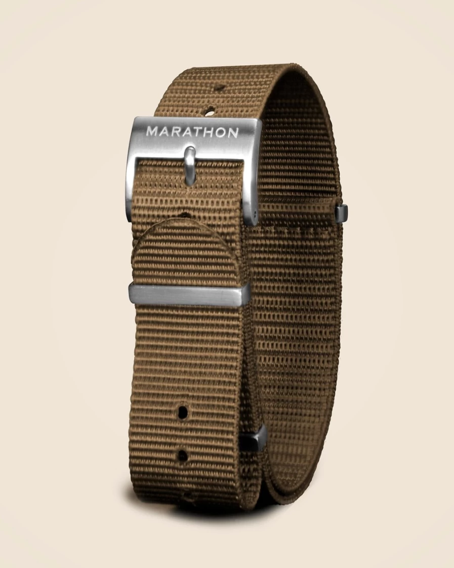 J.Crew Men's Tan 18mm Nylon Defense Standard Watch Strap by Marathon Watch Company™