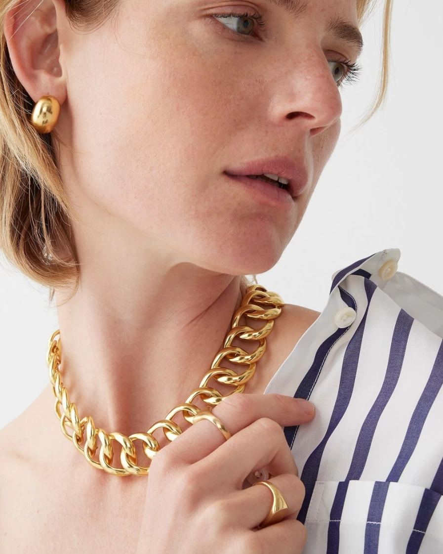 J.Crew Women's Burnished Gold Link Collar Necklace