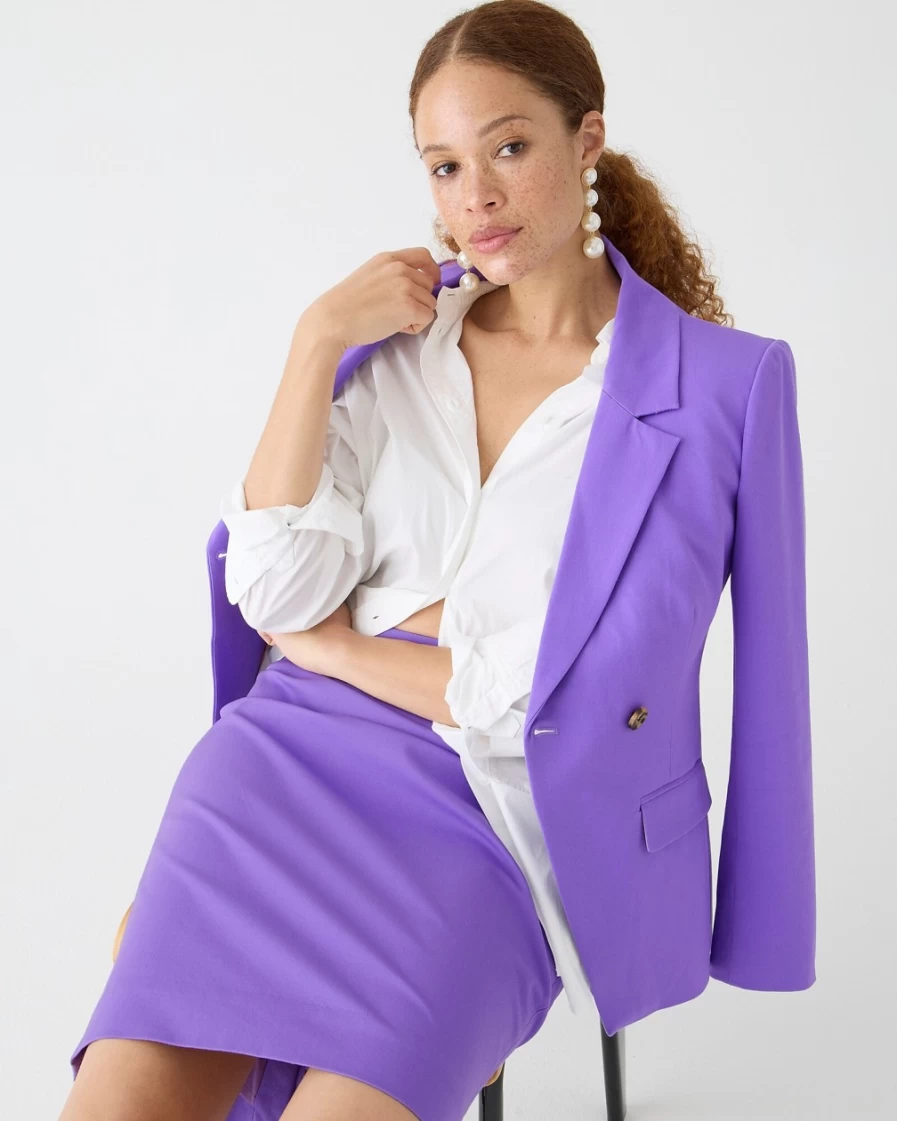 J.Crew Women's Violet Bouquet Bi-Stretch Cotton Blend No. 2 Pencil Skirt