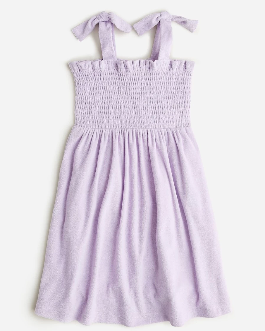 J.Crew Girls' Cloud Purple Tie-Shoulder Terry Dress