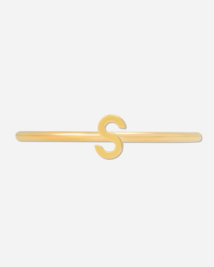 J.Crew Women's Fine Initial Ring - Letter S Monogram Jewelry by Bychari