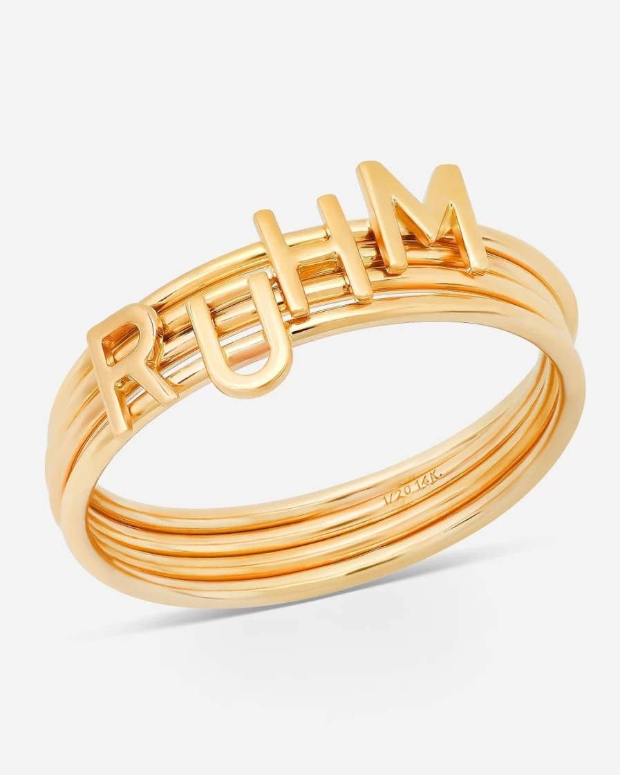 J.Crew Women's Fine Initial Ring - Letter S Monogram Jewelry by Bychari