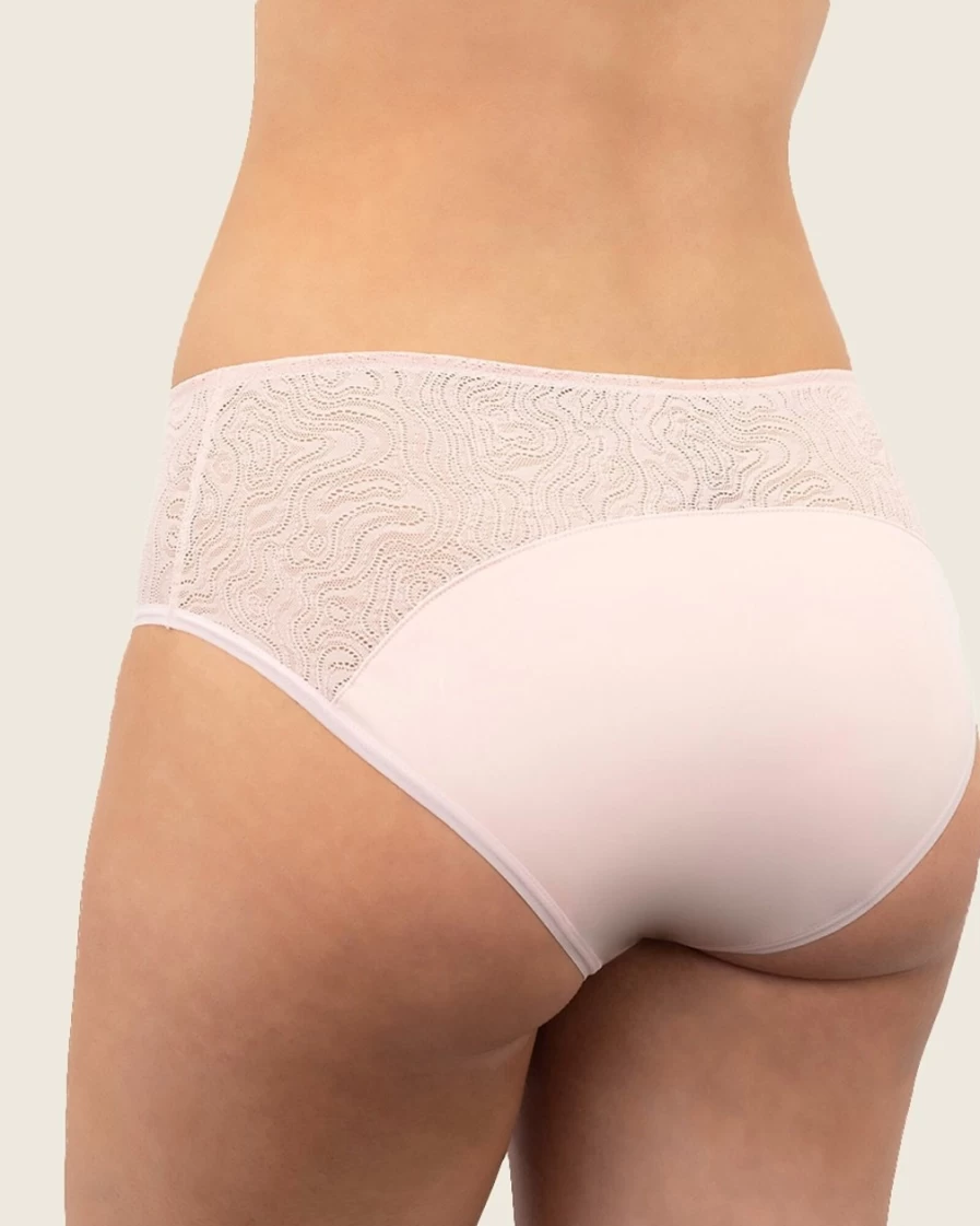 J.Crew Women's Light Pink Saalt Period Leakproof Lace Hipster Underwear