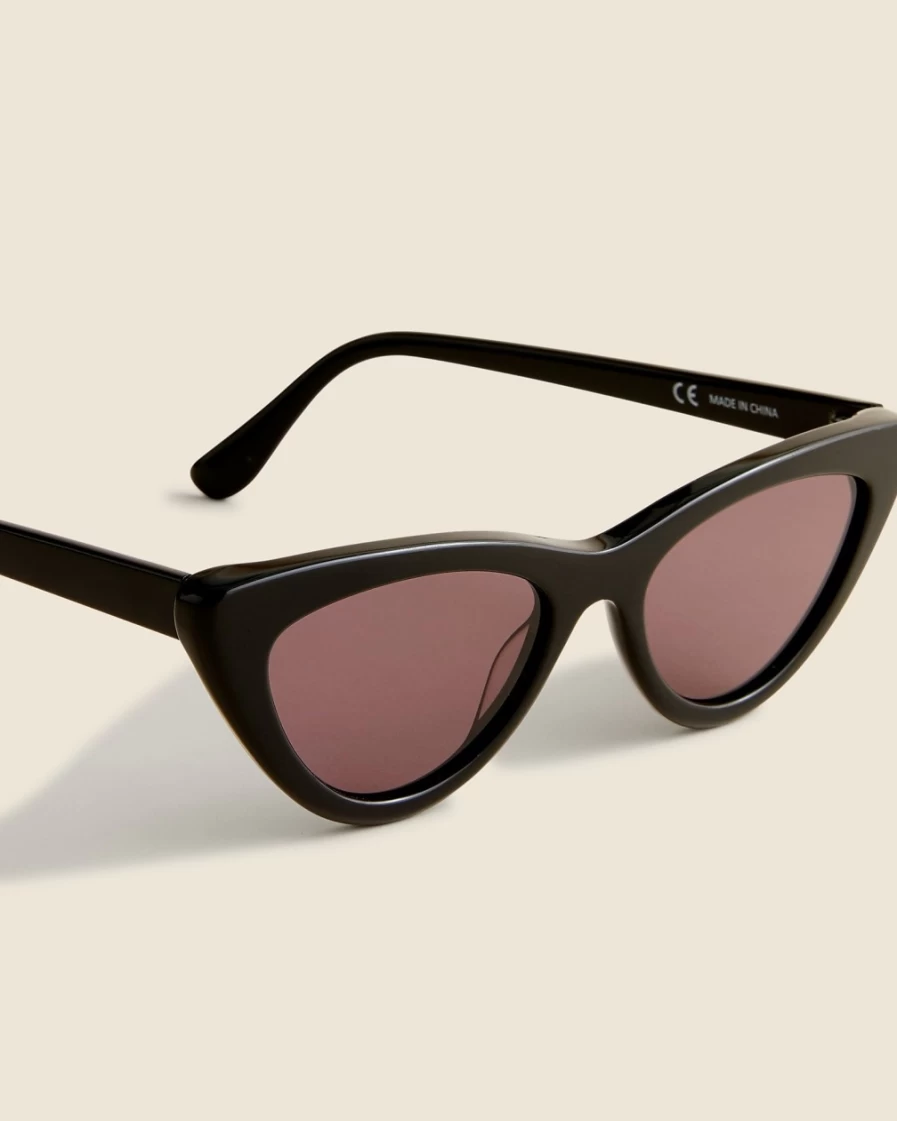 J.Crew Women's Black Bungalow Cat Eye Sunglasses for Women