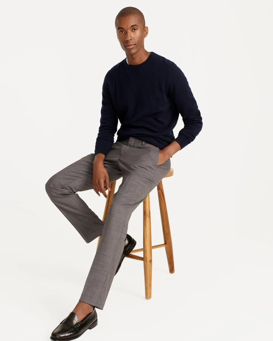 J.Crew Men's Bowery Slim-Fit Wool Blend Pants in Classic Grey