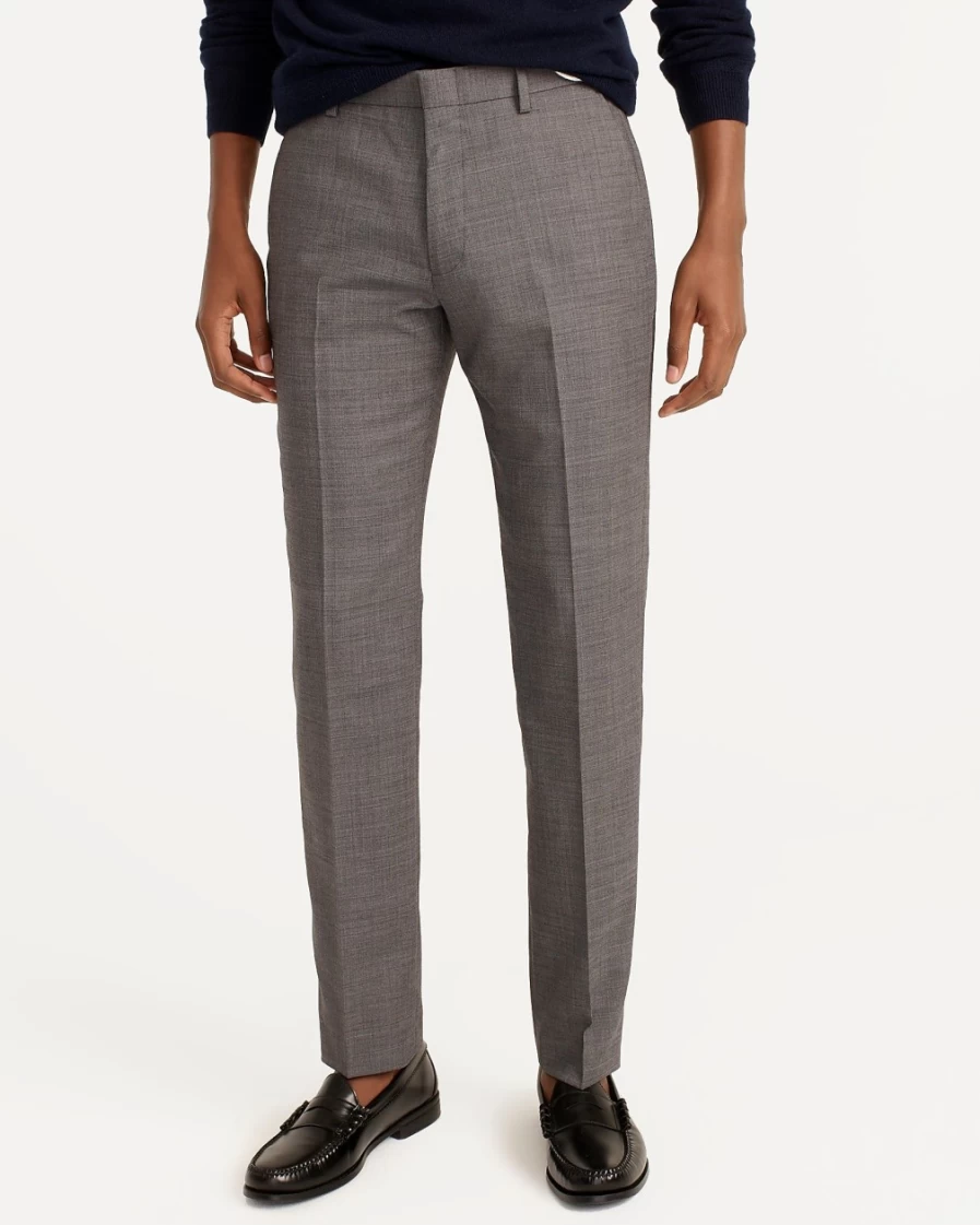 J.Crew Men's Bowery Slim-Fit Wool Blend Pants in Classic Grey