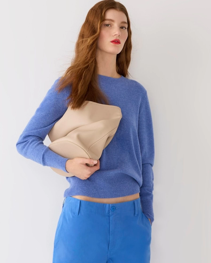 J.Crew Women's Macadamia Leather Berkeley Bucket Bag