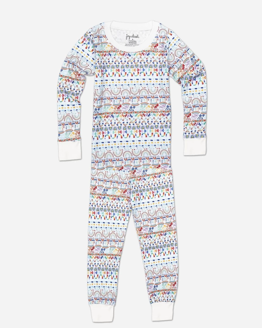 J.Crew Boys' Multi Pattern Rainbow Two-Piece Pajama Set | Joy Street Kids™