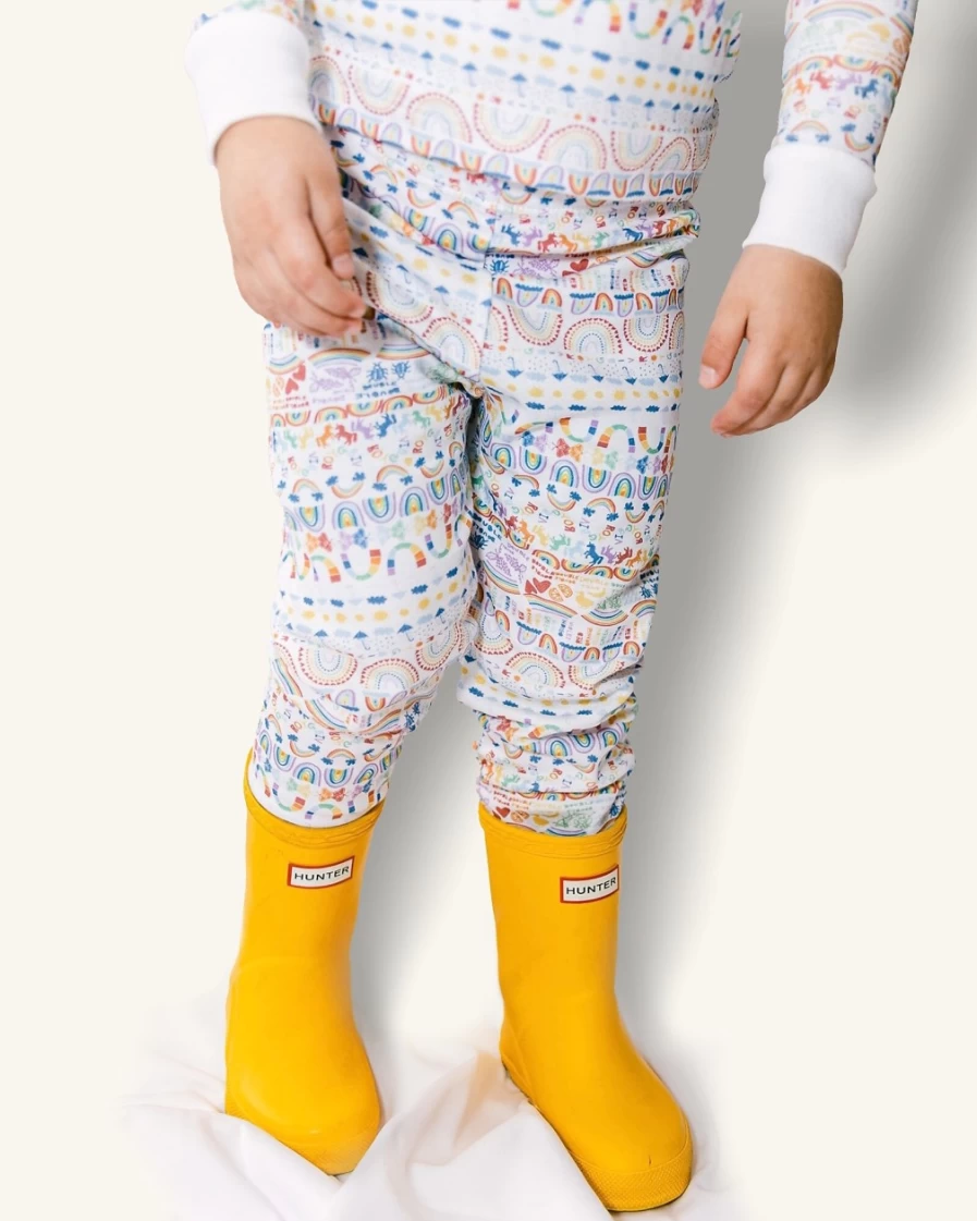 J.Crew Boys' Multi Pattern Rainbow Two-Piece Pajama Set | Joy Street Kids™