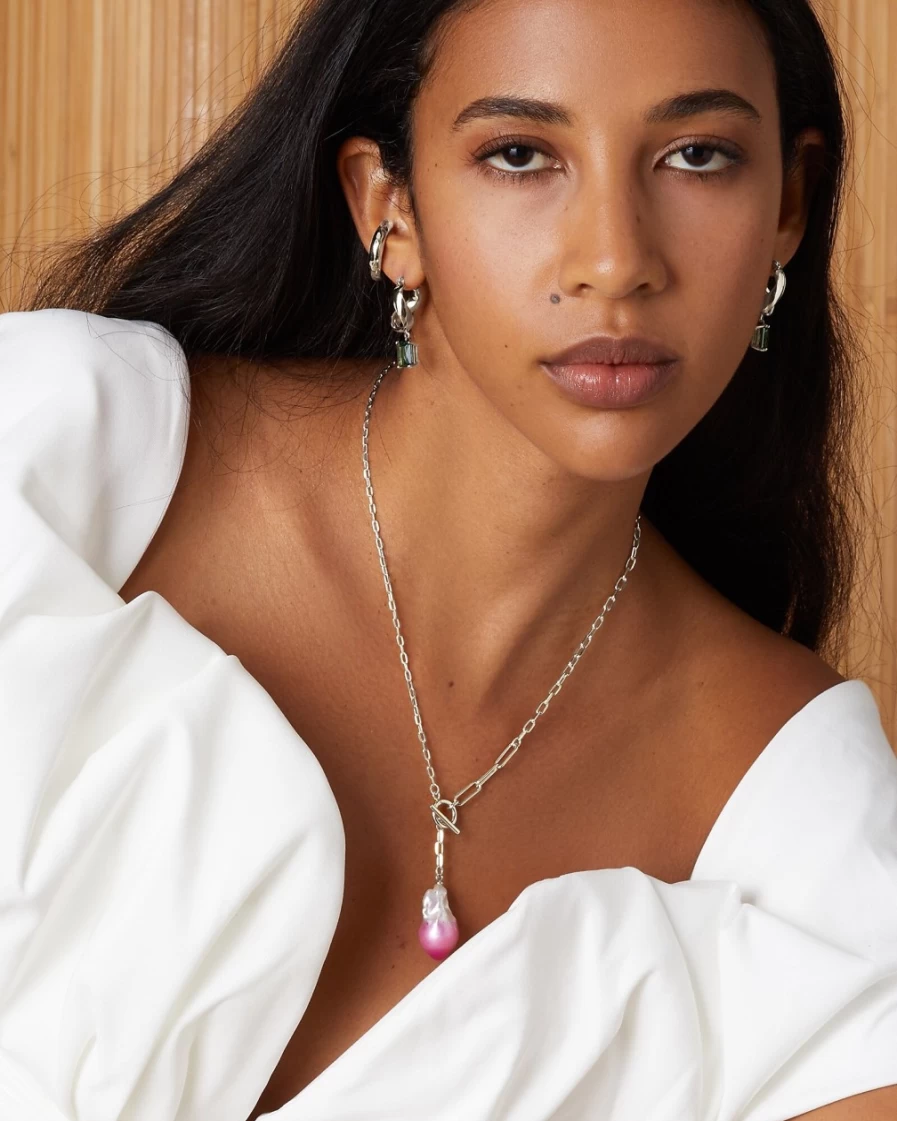 J.Crew Women's Silver Lady Grey Infinity Hoop Earrings