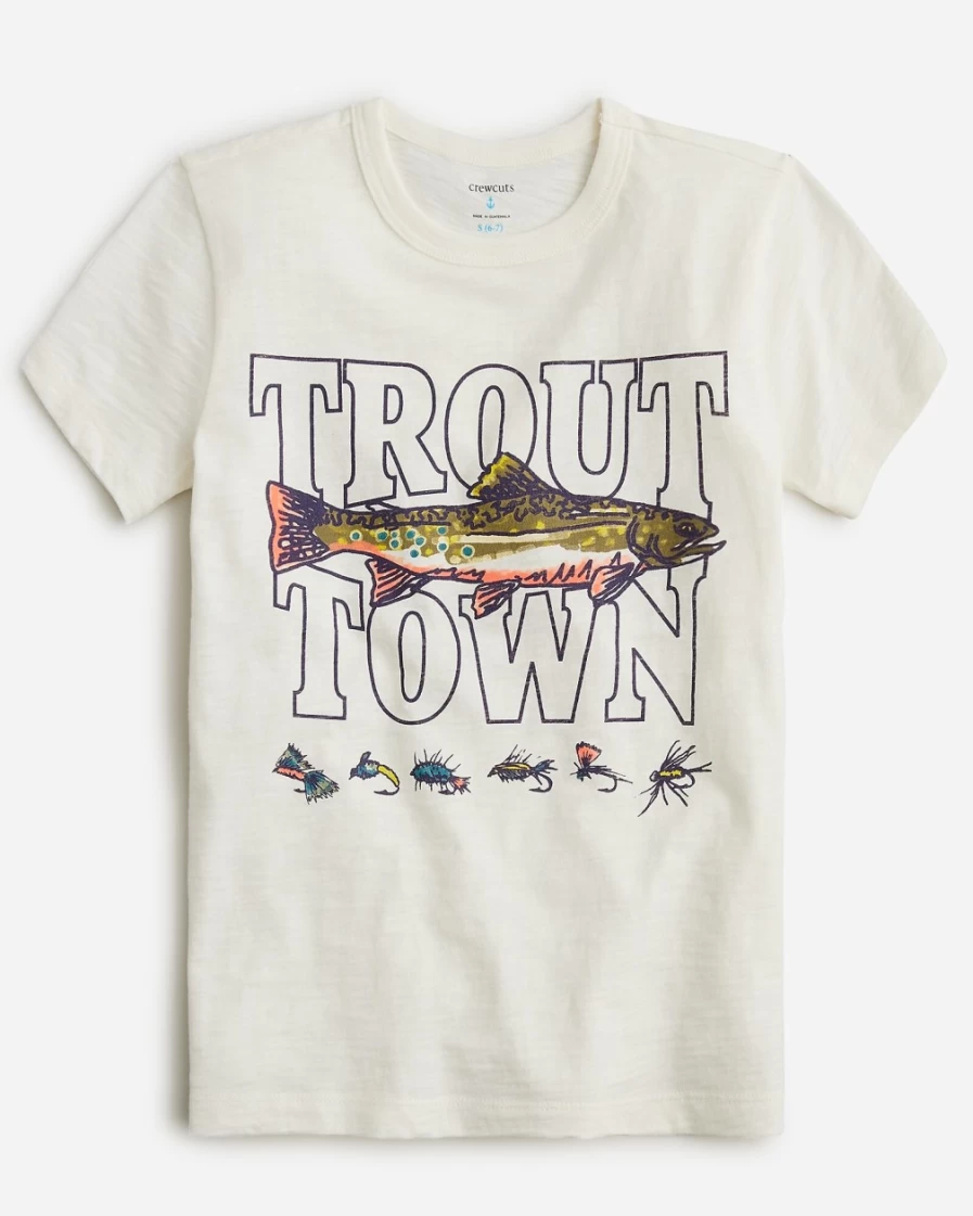 J.Crew Boys' Trout Color Short-Sleeve "Town" Graphic T-Shirt for Kids