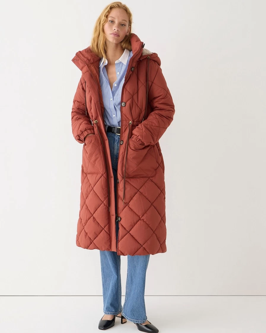 J.Crew Women's Limited-Edition Orinsay Quilted Jacket in Maple/Dress | Barbour® Collaboration