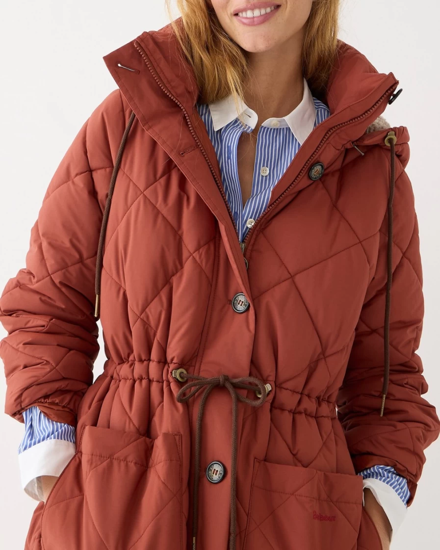 J.Crew Women's Limited-Edition Orinsay Quilted Jacket in Maple/Dress | Barbour® Collaboration