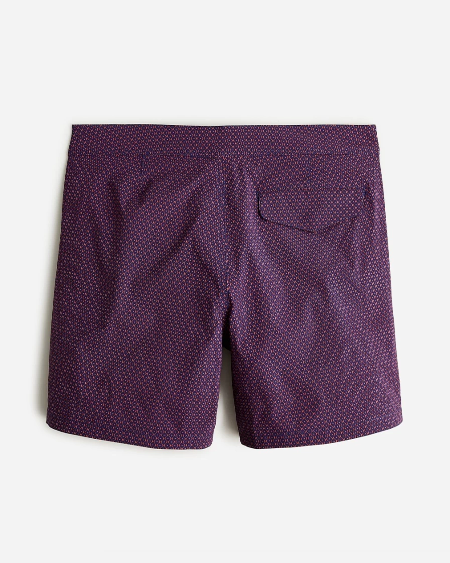 Men's 7" Stretch Breaker Board Shorts in Twist Blue Red Print with Econyl® Nylon - J.Crew