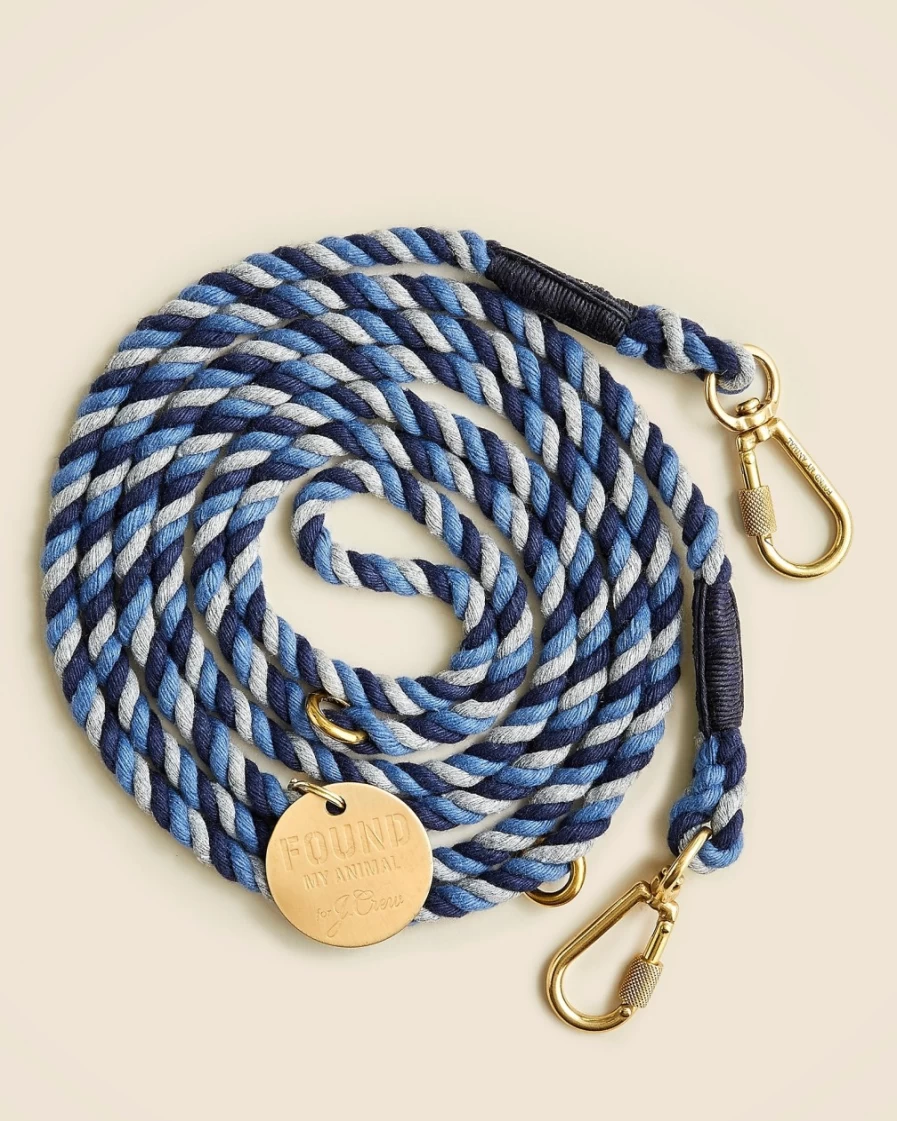 J.Crew Adjustable Rope Dog Leash in Mixed Navy Melange by Found My Animal™