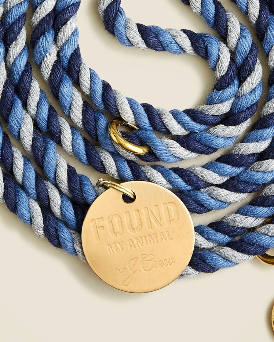 J.Crew Adjustable Rope Dog Leash in Mixed Navy Melange by Found My Animal™