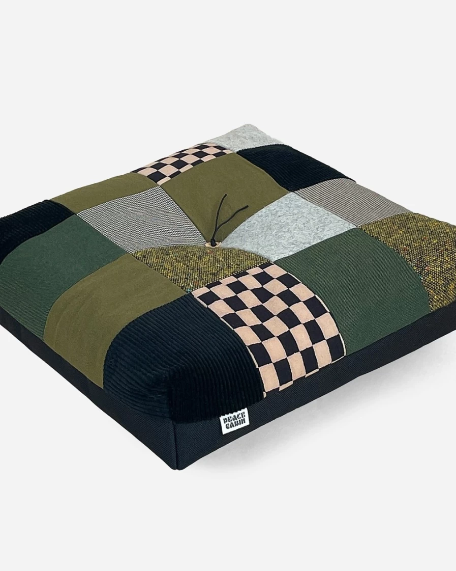 J.Crew Olive Green Peace Cabin Froebel Cushion - Cozy Home Decor Throw Pillow