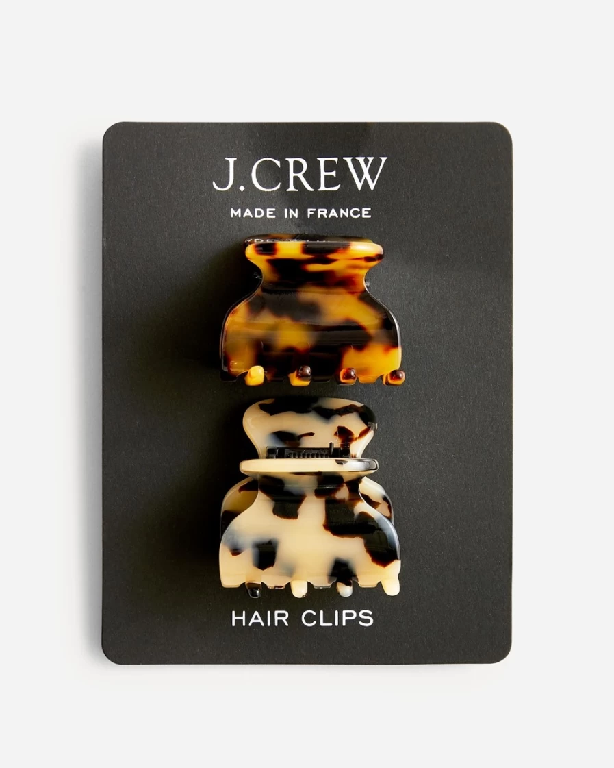 J.Crew Women's Mini Claw Clip Two-Pack in Tokyo Galactica Tortoise Shell