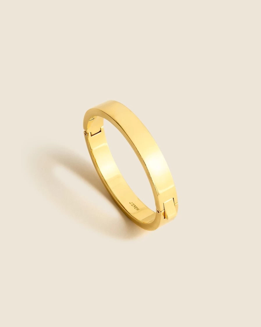 J.Crew Women's Gold Hinge Bracelet - Elegant Adjustable Bangle for Everyday Wear