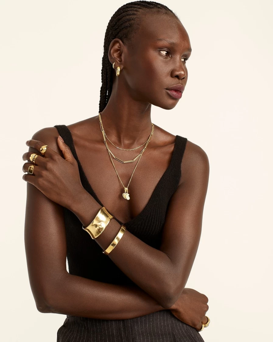 J.Crew Women's Gold Hinge Bracelet - Elegant Adjustable Bangle for Everyday Wear