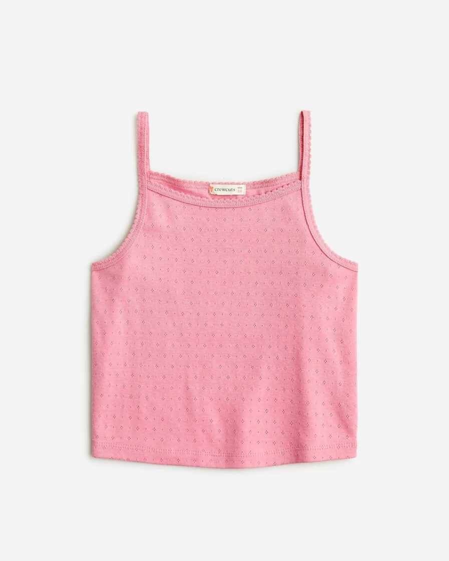 J.Crew Girls' Fresh Rose Pointelle Tank Top for Toddlers