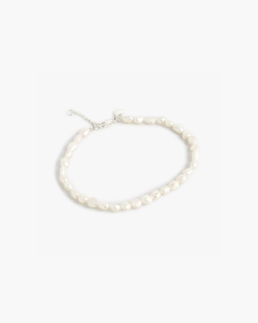 J.Crew Pearl Freshwater Anklet for Women - Elegant Adjustable Ankle Bracelet