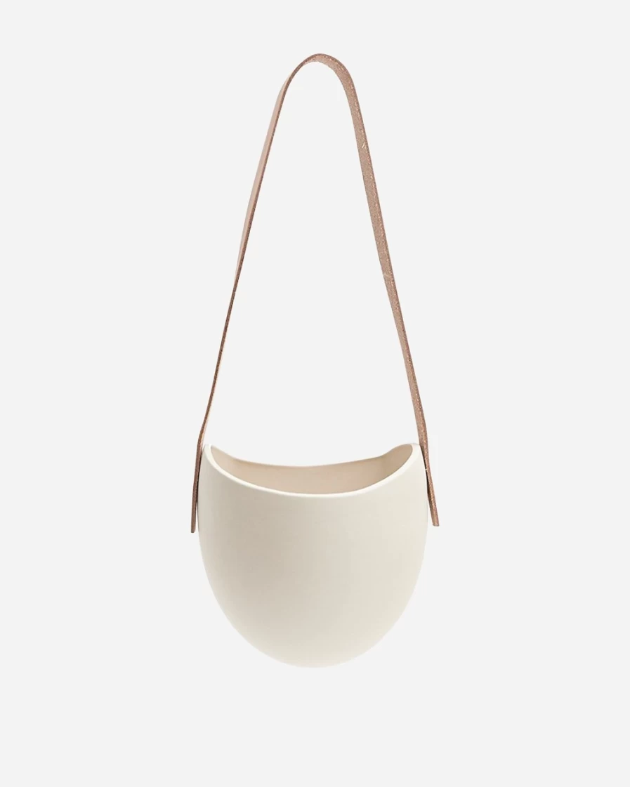 J.Crew White Light + Ladder Large Spora Bag with Leather Hook
