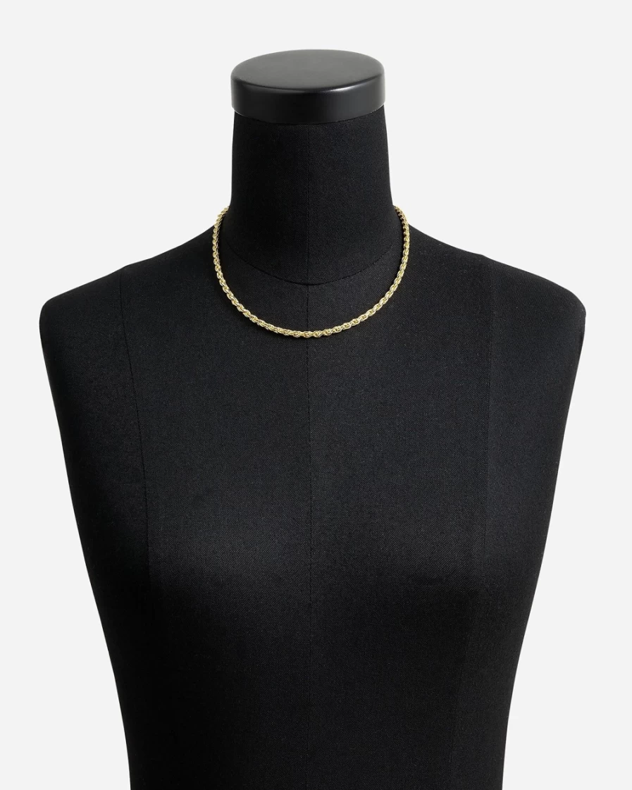 J.Crew Women's Burnished Gold Rope Chain Necklace - Elegant Gold-Tone Jewelry