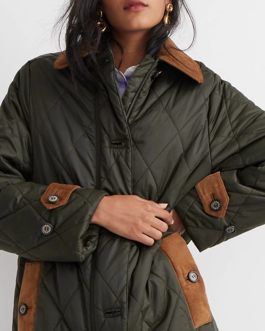 J.Crew Women's Sage/Ancient Silwick Quilted Jacket - Limited Edition Barbour® Collaboration