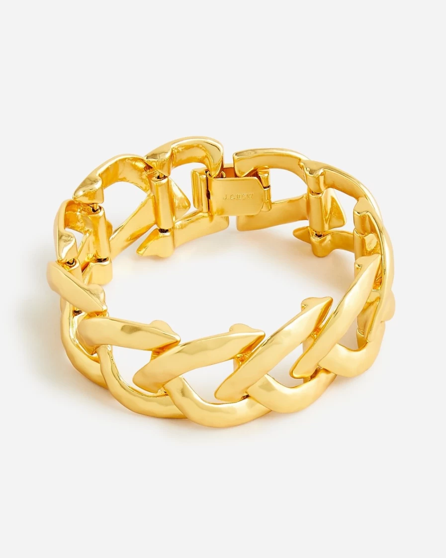 J.Crew Women's Burnished Gold Chainlink Clasp Bracelet