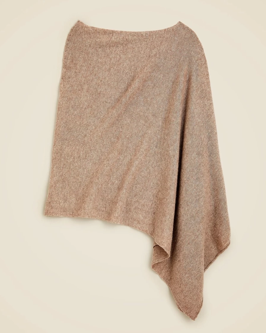 J.Crew Women's Hthr Birch Cashmere-Wool Blend Poncho Wrap