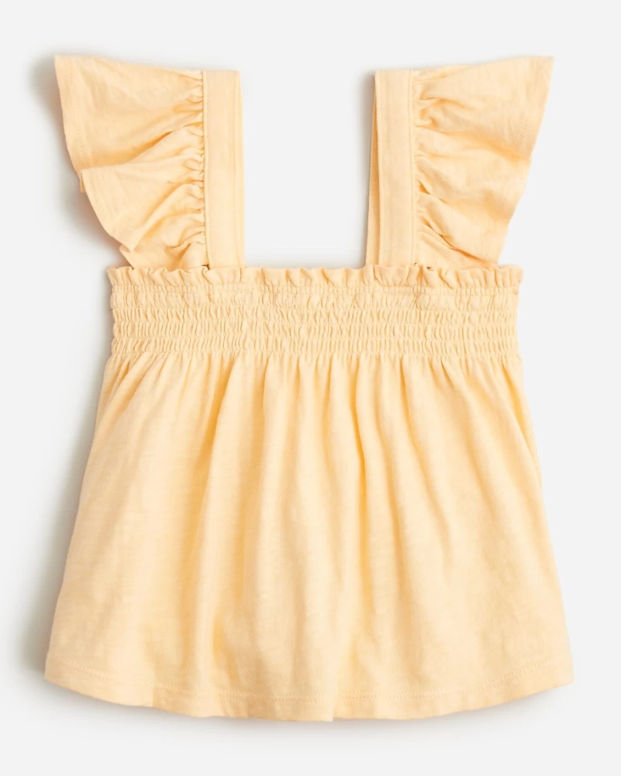 J.Crew Girls' Pale Sun Ruffle-Sleeve Cotton T-Shirt for Toddlers